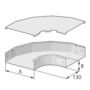 Hoekstuk 90gr deksel bovenz B 100mm H 60mm staal verzinkt PIK-WDFS-100/60S