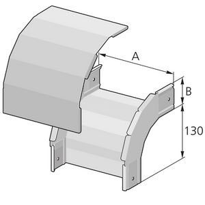 Hoesktuk 90gr afgernd deksel btn B 60mm H 60mm staal verz PIK-WDAS-60/60S