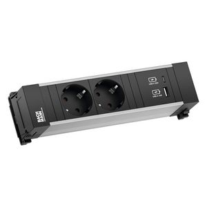 Power Frame contactblok 2x 230V RA + 1x USB A/C chrgr 0,2m