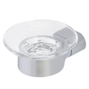 Zeephouder helder glas met wandhouder chroom WYNK