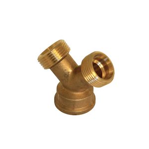 Y stuk 3/4" bi.dr.+2x3/4" bt.dr. messing blank