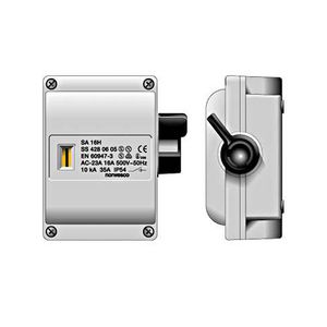 Werkschakelaar SA316H 3p+hc. 16A/500V M20 grijs IP54