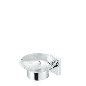 Zeephouder helder glas met wandhouder chroom NELIO