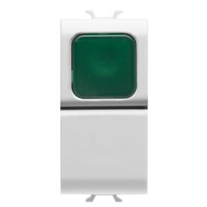 DRUKKNOP 1P 250 Vac-NO 16 A-GROENE AFSCHERMING-1 MODU VVE=12