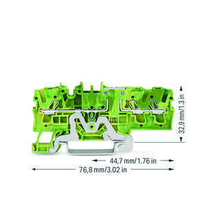3-draads aardklem 2,5mm² mark. zijkant/midden groen VVE=50