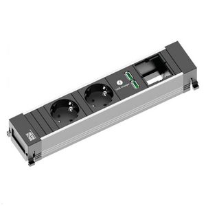 Power Frame contactblok 2x 230V RA + 1x USB A/C chrgr