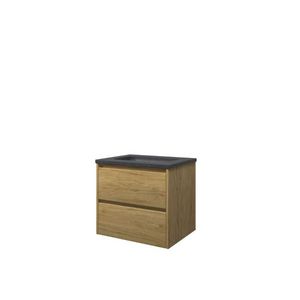 Set Proline hardsteen Elegant wastafel zonder kraangat onderkast symmetrisch ideal oak 60x46cm