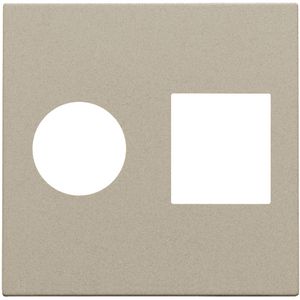 Afwerkingsset enkelvoudige coax/netwerkaans. RJ45 champagne