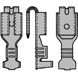 Kist a 100st. Ongeisol. vlaksteker F-krimp 6,3x0,8mm 0,5-1,5