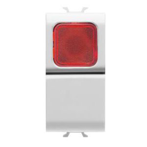 DRUKKNOP 1P 250 Vac-NO 16 A-RODE AFSCHERMING-1 MODULE VVE=12