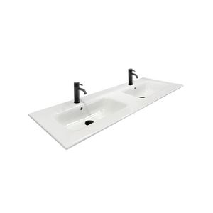 Wastafel 29 keramiek mat sand 121x46cm 2 waskommen (los besteld)