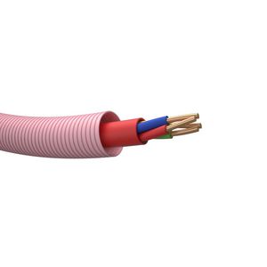Rol a 100m. voorbedrade buis PROFIT 16 pk alarm kabel B2ca rd# 4x0,8mm² 2204 BM (rood - blauw - geel - groen)