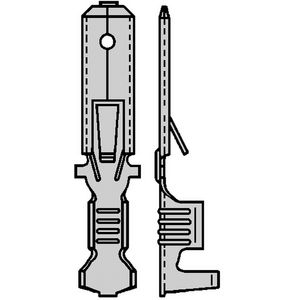 Kist a 100st. Ongeisol. vlaksteker F-krimp 6,3x0,8mm 0,5-1,0