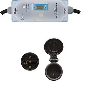 Mobiele 16A 1-fase kWh meter met MID en type E stekkers