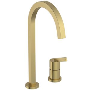 Keukenmengkraan 2-gats m. hoge hoekige uitloop brushed gold Gusto