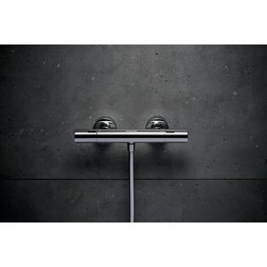 Douchethermostaat chroom Ecostat Fine mat zwart hoh 150mm incl. s-koppelingen