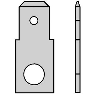 Kist a 100st. Vlakstekerhuls tab 6,3x0,8 boutgat M4 H=180gr.