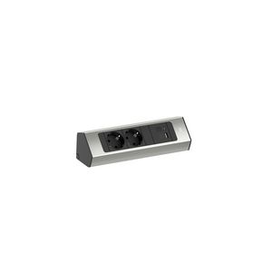 CASIA 2 Hoekstopcontact kort 2x230V RA 1xUSB A/C chrgr 2m RA