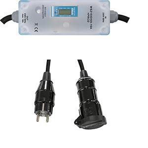 Mobiele 16A 1-fase kWh meter met MID, met type-F stekkers