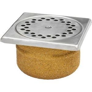 Vloerput 150x150mm RVS316 onderuitlaat 50mm m.vast rooster
