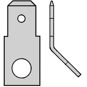 Kist a 100st. Vlakstekerhuls tab 6,3x0,8 boutgat M5 H=45gr.