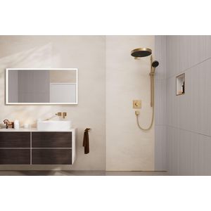 Rainfinity Doucheset 130 3 straalsoorten EcoSmart met glijstang S Puro 90cm push-schuifstuk en Designflex textiel doucheslang Brushed Bronze