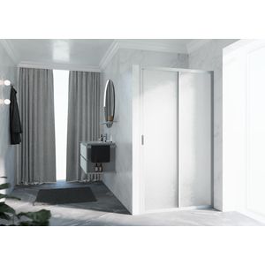 Schuifdeur LUNES 2P 1020-1080x1950mm glas niva profiel zilver mat