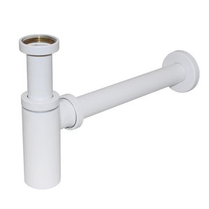 Sifon rond design 5/4"x32mm m. muurbuis + rozet ms mat wit
