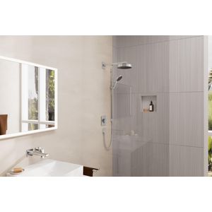 Rainfinity Doucheset 130 3 straalsoorten EcoSmart met glijstang S Puro 90cm push-schuifstuk en Designflex textiel doucheslang chroom