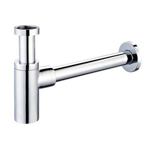 Designsifon chroom 1.1/4" incl. muurbuis/rozet rond