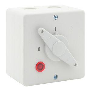 Wasmachine trekschakelaar 32A 2-polig opbouw met signaallamp