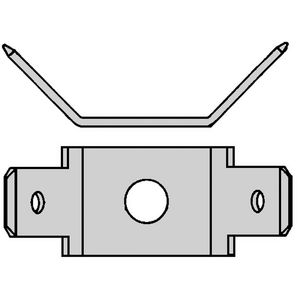 Kist a 100st. Vlakstekerhuls tab 6,3x0,8 boutgat M4 H=45gr.