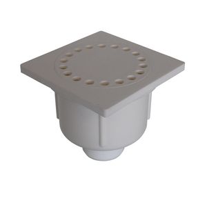 Eureka vloersifonput ABS Ø40mm onderuitlaat met rooster wit 100x100mm