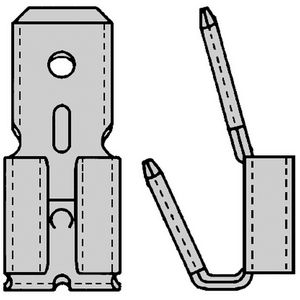 Kist a 100st. Vlakstekerhuls tab 6,3x0,8 3Polig H=45gr.