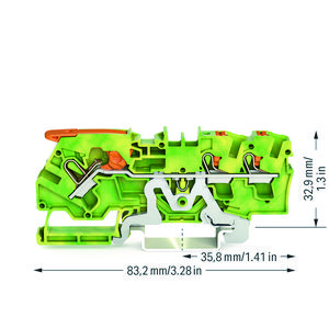 3-draads aardklem met hendel en Druk 4mm² VVE=50