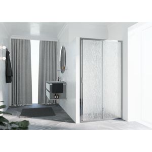 Schuifdeur LUN2P 1020-1080x1950mm chroom aqua