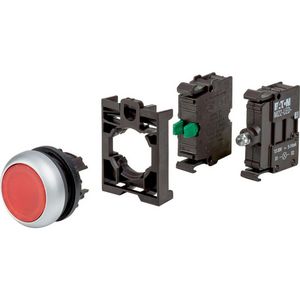 Signaaldrukknop vlak rood terugverend M22-DL-R-K10LED-BVP