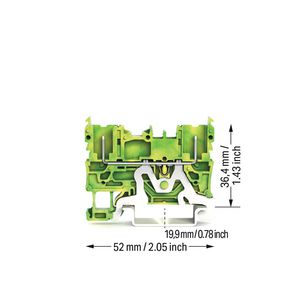 2-pins PE-basisklem rail 35x15+35x7,5 2022-1607 VVE=50