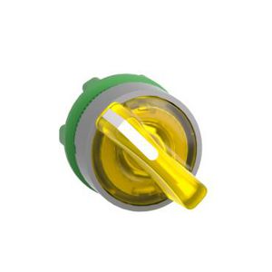 yellow illum selector switch head 2-pos return right cp grey