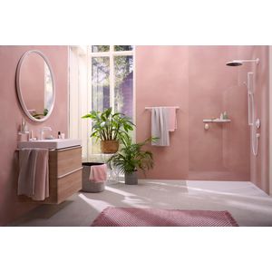 Unica Douchestang Pulsify S 90cm met push-schuifstuk en Isiflex doucheslang 160cm mat wit