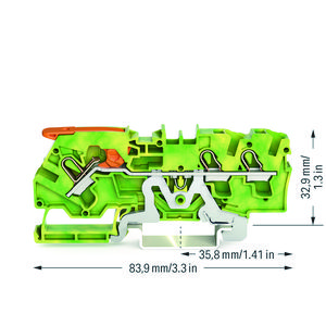 3-draads aardklem met hendel en 4mm² VVE=50