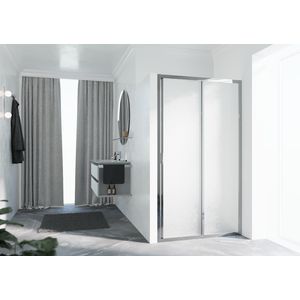 Schuifdeur LUNES 2P 1020-1080x1950mm glas niva profiel chroom