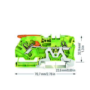 2-draads aardklem met hendel en 4mm² VVE=50
