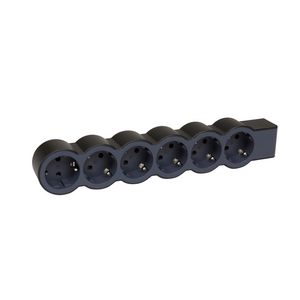 Contactdoos standaard 6x2P + A z.snoer zwart VVE=10