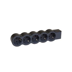 Contactdoos standaard 5x2P + A z.snoer zwart VVE=10
