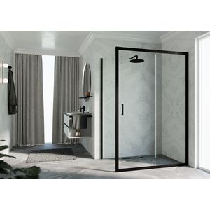 Deur Zeph 2.0 2P 114 Verst. 114-120 Cm Helder Glas Zwart