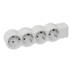 Contactdoos standaard 4x2P + A z.snoer wit-grijs VVE=10