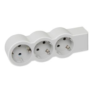 Contactdoos standaard 3x2P + A z.snoer wit-grijs VVE=10