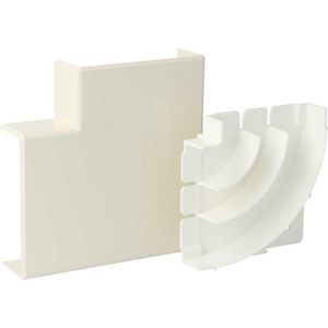 Verticaal hoekstuk plintgoot FW40 vlak creme