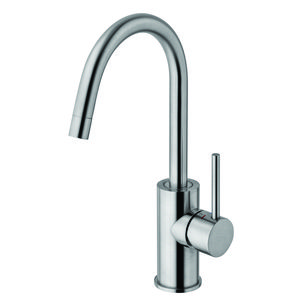 Wastafelmengkraan LIGHT 1-h met draaibare hoge uitloop Ø18mm RVS-look